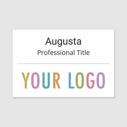 Porte-nom Balise de nom de l'employé Logo d'entreprise perso (Devant)