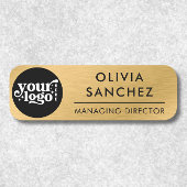 Porte-nom Balise de nom de l'employé Magnetic Faux Gold