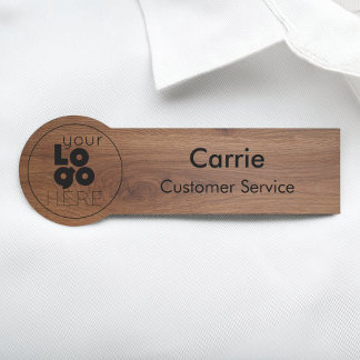 Porte-nom Balise de nom de l'employé moderne Walnut Wood Bus