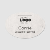 Porte-nom Balise de nom de l'employé pour le logo blanc (Devant)