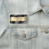 Porte-nom Balise de nom de l'huile d'or d'Agate noire (En situation)