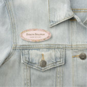 Porte-nom Balise de nom de marbre blanc rose (En situation)