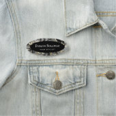 Porte-nom Balise de nom de marbre noire fluide (En situation)