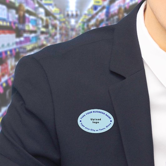 Porte-nom Balise de nom de marque commerciale Bleu clair ova