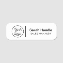 Balise de nom d'employé blanc