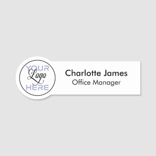 Porte-nom Balise de nom d'employé moderne simple pour le log (Devant)