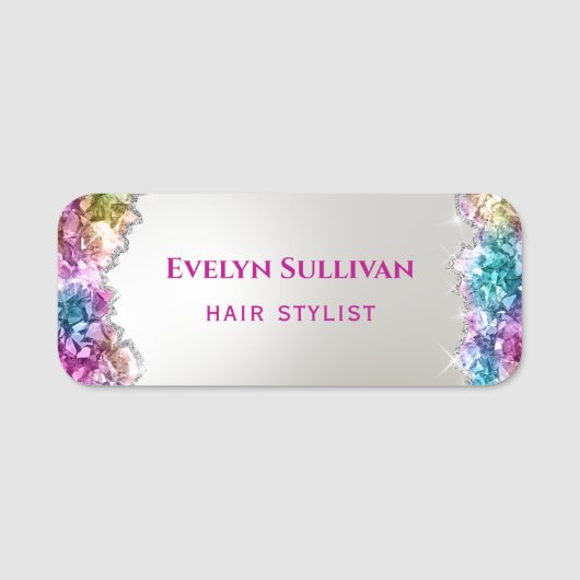 Porte-nom Balise de nom des cristaux d'iridescente (Devant)