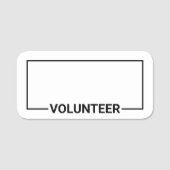 Porte-nom Balise de nom du bénévole noir blanc (Devant)