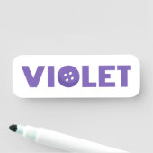 Porte-nom Balise de nom du bouton Violet (En situation)