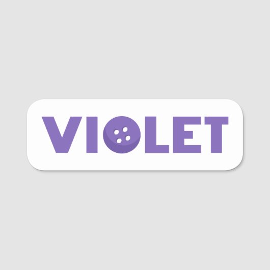 Porte-nom Balise de nom du bouton Violet (Devant)