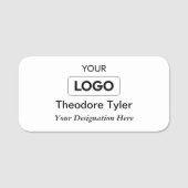 Porte-nom Balise de nom du logo personnalisé - Gradient gris (Devant)