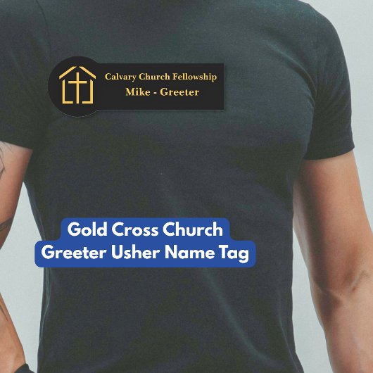Porte-nom Balise de nom Greeter Usher de Gold Cross Church