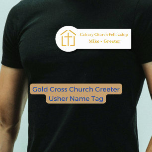 Porte-nom Balise de nom Greeter Usher de Gold Cross Church