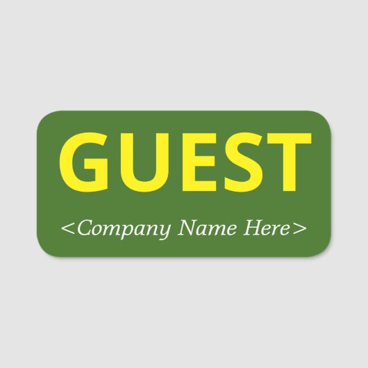 Porte-nom Balise de nom "GUEST" simple (Devant)