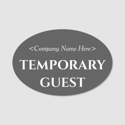 Porte-nom Balise de nom "INVITÉ TEMPORAIRE" sophistiquée (Devant)