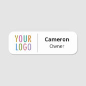 Porte-nom Balise de nom léger avec logo magnétique (Devant)