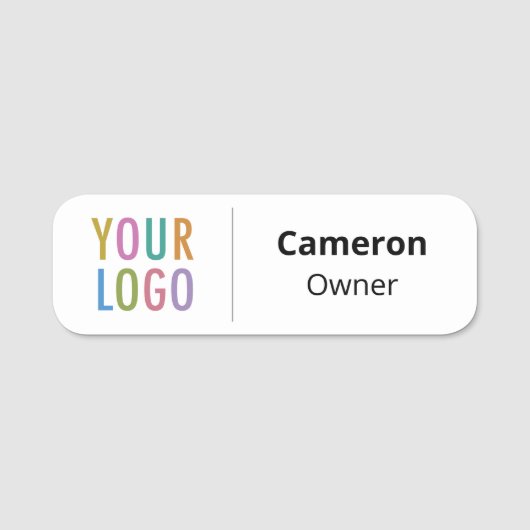 Porte-nom Balise de nom léger avec logo magnétique (Devant)