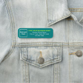 Porte-nom Balise de nom long Turquoise de marque commerciale (En situation)