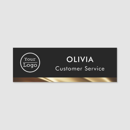 Porte-nom Balise de nom modèle Gold et Black / Classic (Devant)
