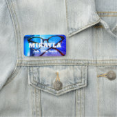 Porte-nom Balise de nom optique bleu clair (En situation)