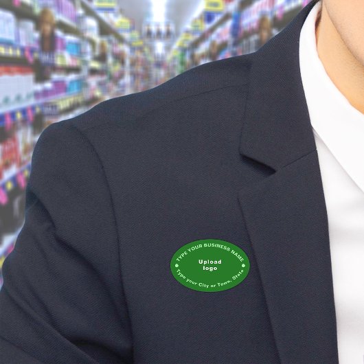 Porte-nom Balise de nom ovale verte de marque commerciale