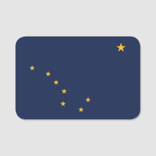 Porte-nom Balise de nom patriotique avec drapeau de l'Alaska