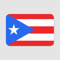 Balise de nom patriotique avec drapeau de Porto Ri