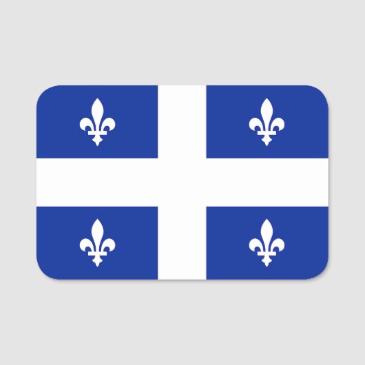 Porte-nom Balise de nom patriotique avec drapeau du Québec (Devant)