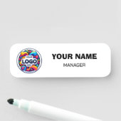 Porte-nom Balise de nom personnalisé avec logo | Professionn (En situation)