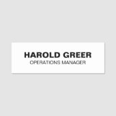 Porte-nom Balise de nom professionnel blanc et noir (Devant)