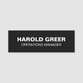 Porte-nom Balise de nom professionnel noir et blanc (Devant)