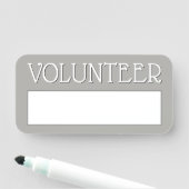 Porte-nom Balise de nom Simple, Grey "VOLUNTEER" (En situation)