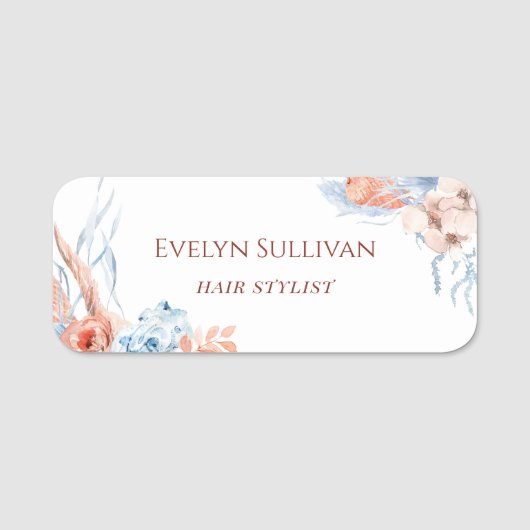 Porte-nom Balise de nom tropical bleu et bracelet (Devant)