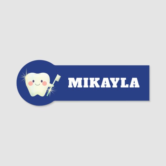 Porte-nom Balise Happy Shiny Tooth    DentalName (Devant)