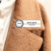 Porte-nom Balise Logo, Accent noir, Nom blanc