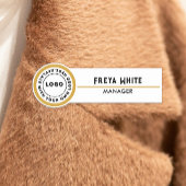 Porte-nom Balise Logo, Accent Or, Nom Blanc