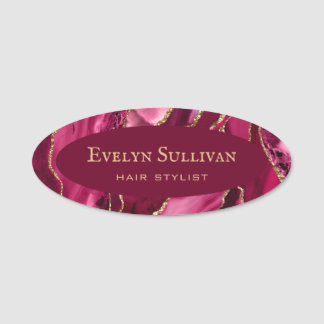Porte-nom Balise Magenta Red Agate Name
