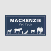 Porte-nom Balise Nom bleu Vétérinaire gros et petit animal (Devant)