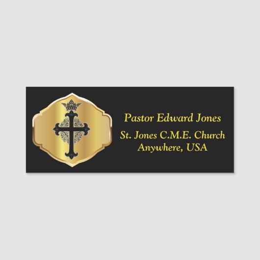 Porte-nom Balise Nom de l'agent de l'église (Devant)