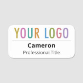 Porte-nom Balise Nom de l'employé Entreprise Logo Magnétique (Devant)
