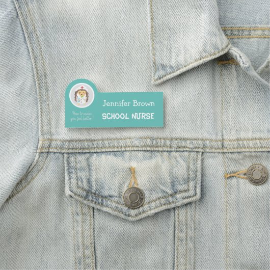 Porte-nom Balise Nom de l'infirmière de Hérisson de dessin m (En situation)