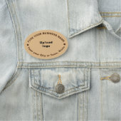 Porte-nom Balise Nom de marque commerciale Ovale Brown clair (En situation)