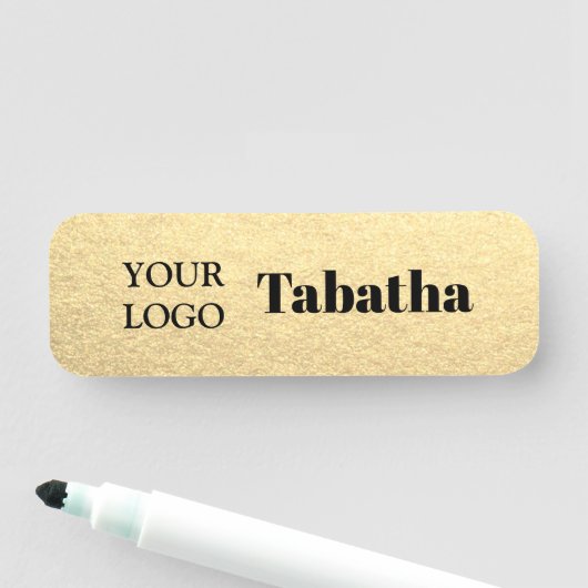 Porte-nom Balise Nom d'employé simple personnalisé Logo d'en (En situation)