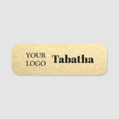 Porte-nom Balise Nom d'employé simple personnalisé Logo d'en (Devant)