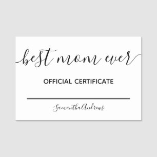 Porte-nom Balise Nom du certificat officiel de la meilleure
