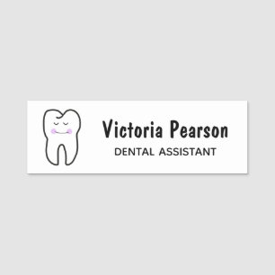 Porte-nom Balise Nom du dentiste pédiatrique Bonne dent