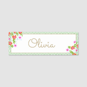 Porte-nom Balise Nom floral mignon
