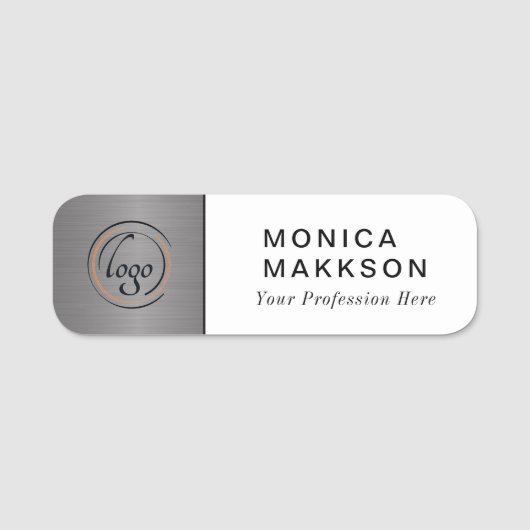 Porte-nom Balise Nom, Logo Et Nom Moderne (Devant)