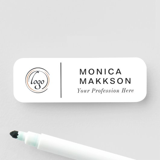 Porte-nom Balise Nom, Logo Et Nom Moderne (En situation)