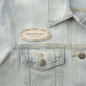Porte-nom Balise Nom Marbre Fluide Beige (En situation)